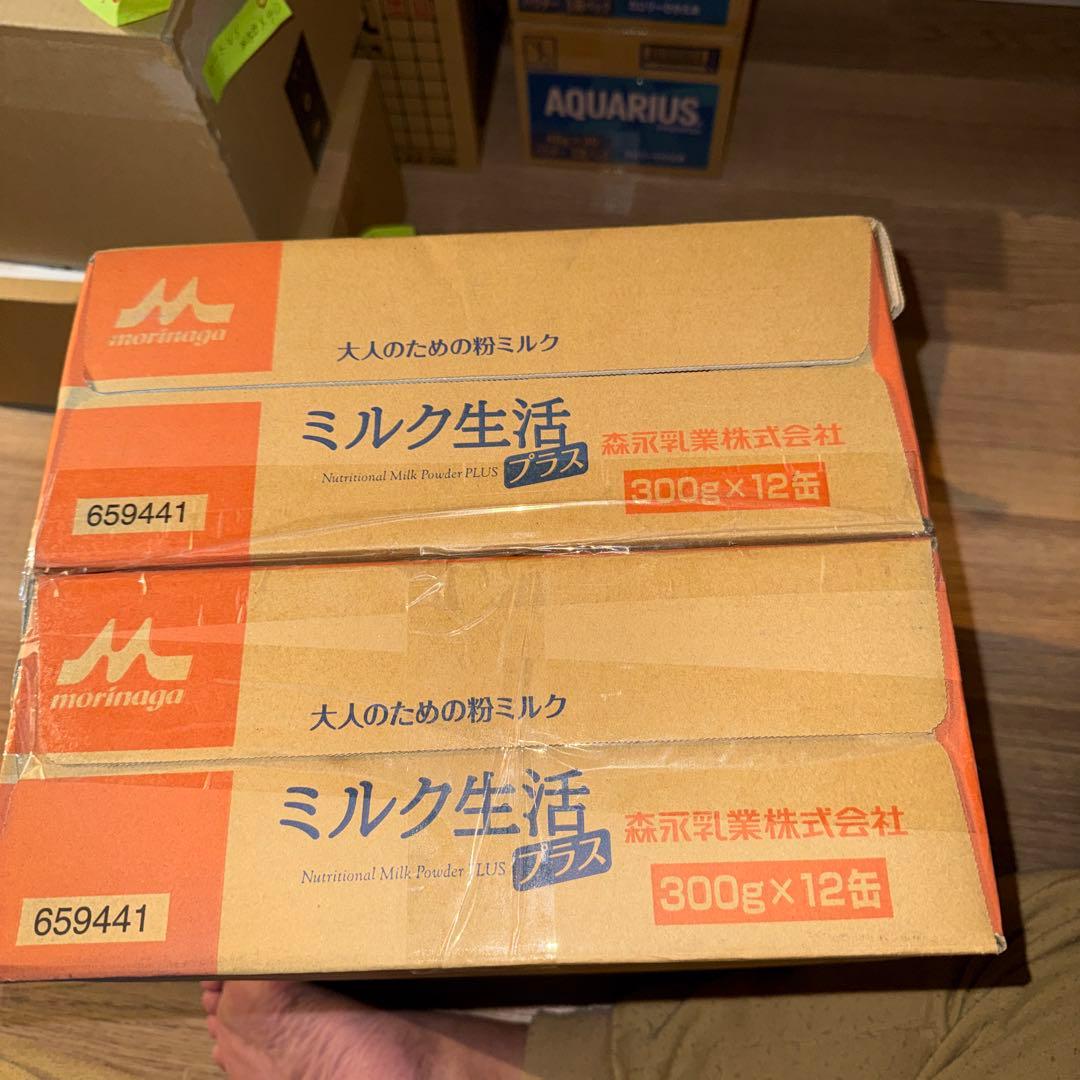 森永 ミルク生活 プラス 300g×12缶×2