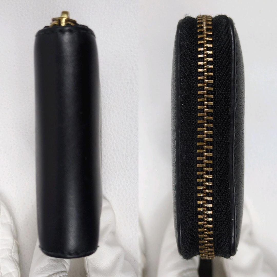 コムデギャルソン ラウンドジップ ファスナー 二つ折り財布 ブラック