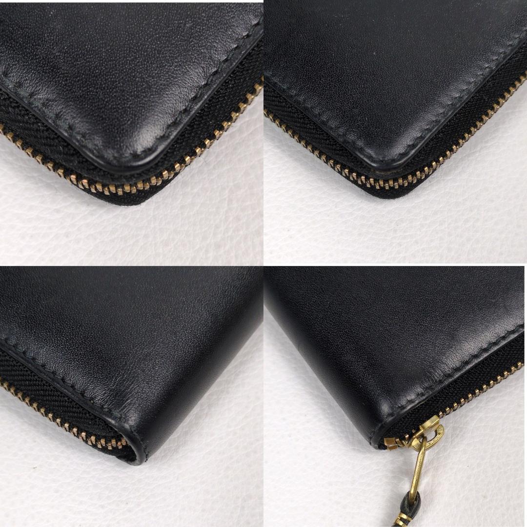 コムデギャルソン ラウンドジップ ファスナー 二つ折り財布 ブラック