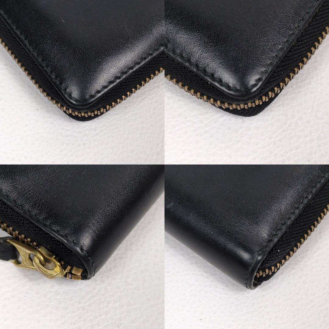 コムデギャルソン ラウンドジップ ファスナー 二つ折り財布 ブラック