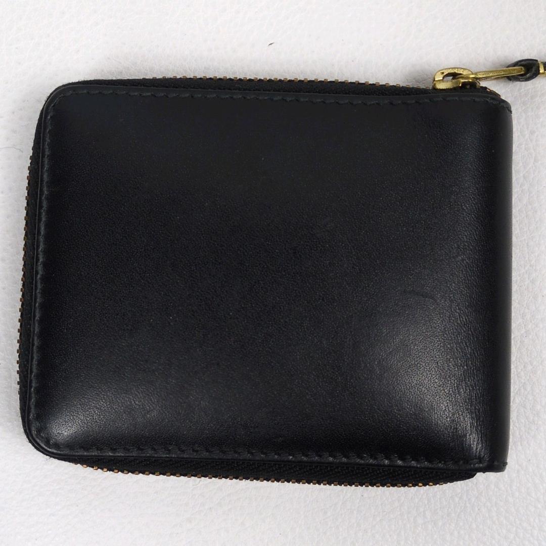 コムデギャルソン ラウンドジップ ファスナー 二つ折り財布 ブラック