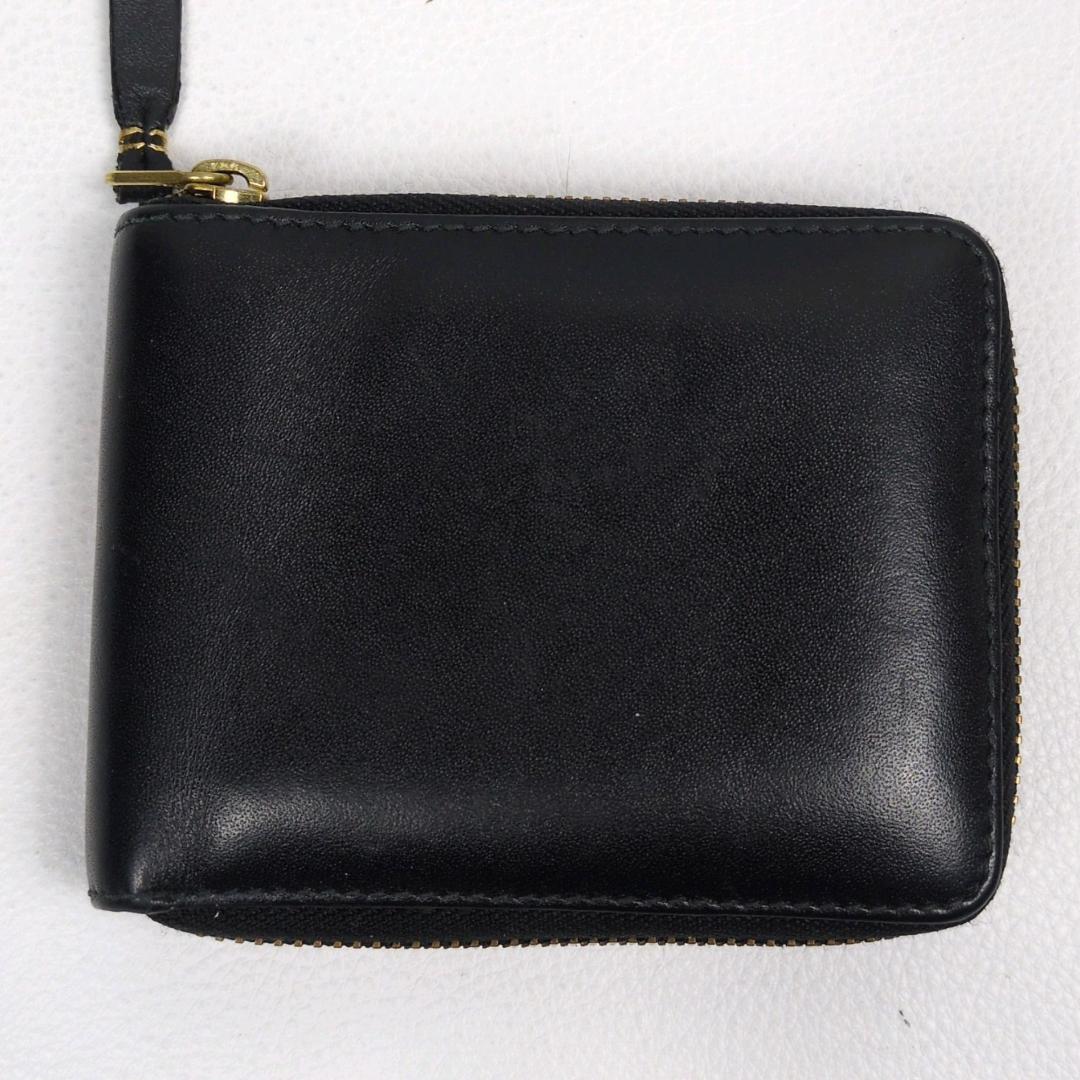 コムデギャルソン ラウンドジップ ファスナー 二つ折り財布 ブラック