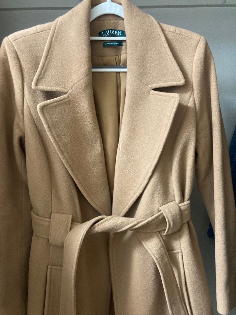 Ralph LAUREN ベージュ ロングコート ベルト付き