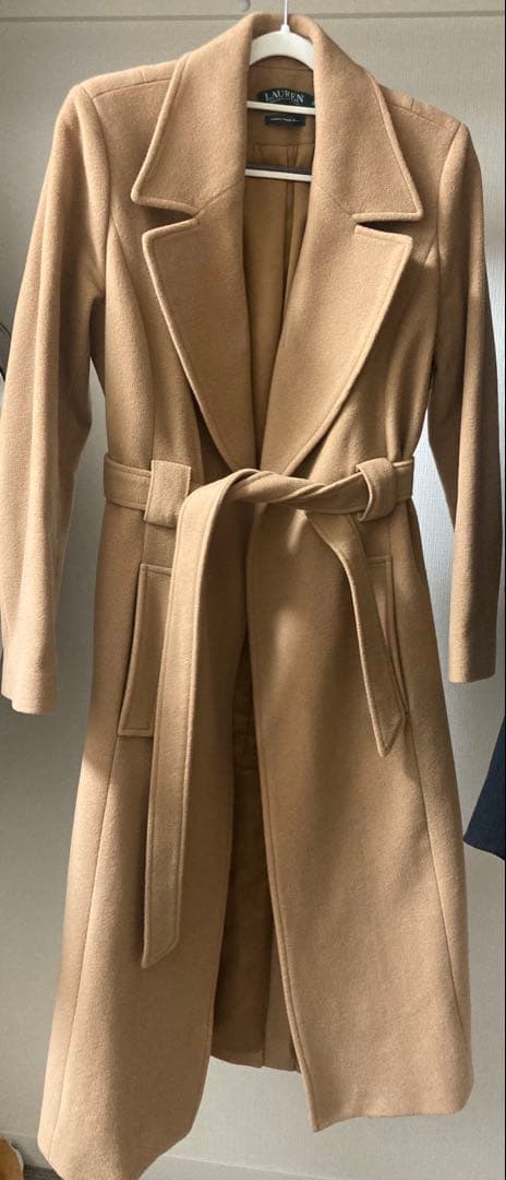 Ralph LAUREN ベージュ ロングコート ベルト付き