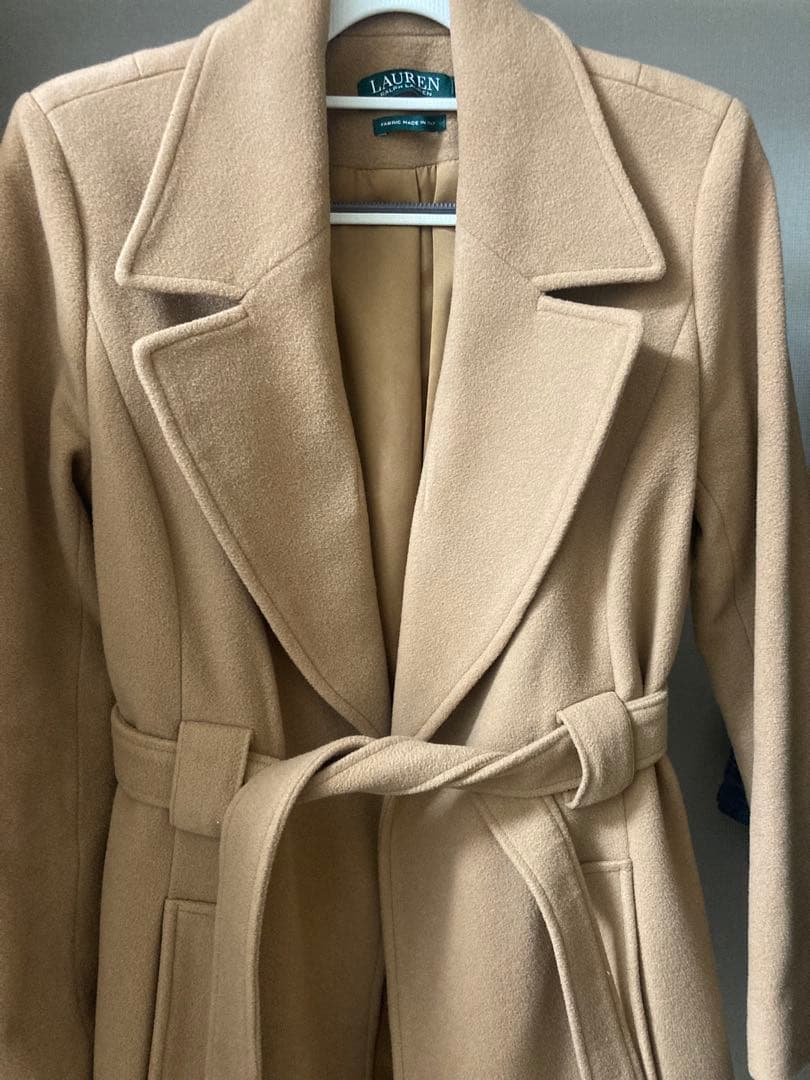 Ralph LAUREN ベージュ ロングコート ベルト付き