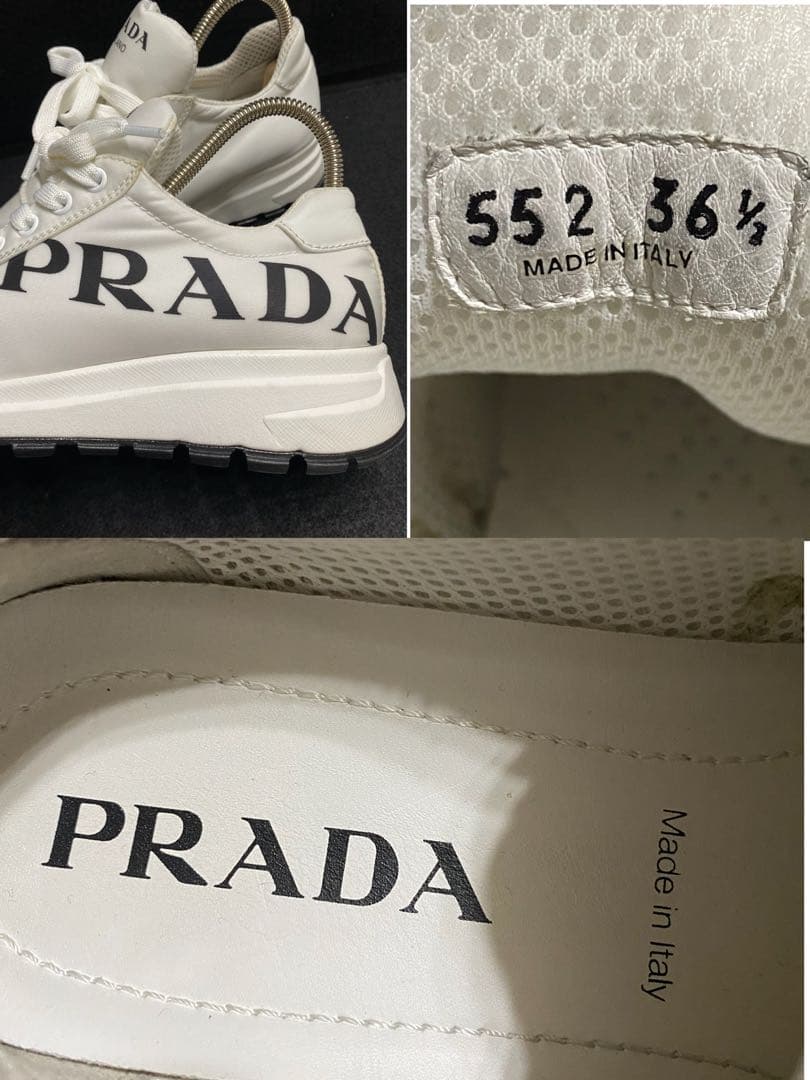 プラダ　レディース　スニーカー 美品　ホワイト　36 1/2 ルイヴィトン
