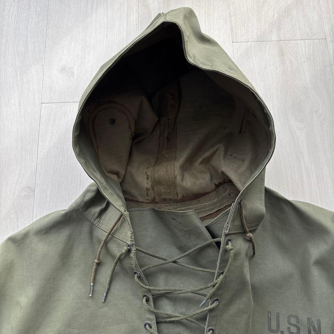 チ*ー様 40s USNAVY デッキレインパーカー レースアップ ビンテージ