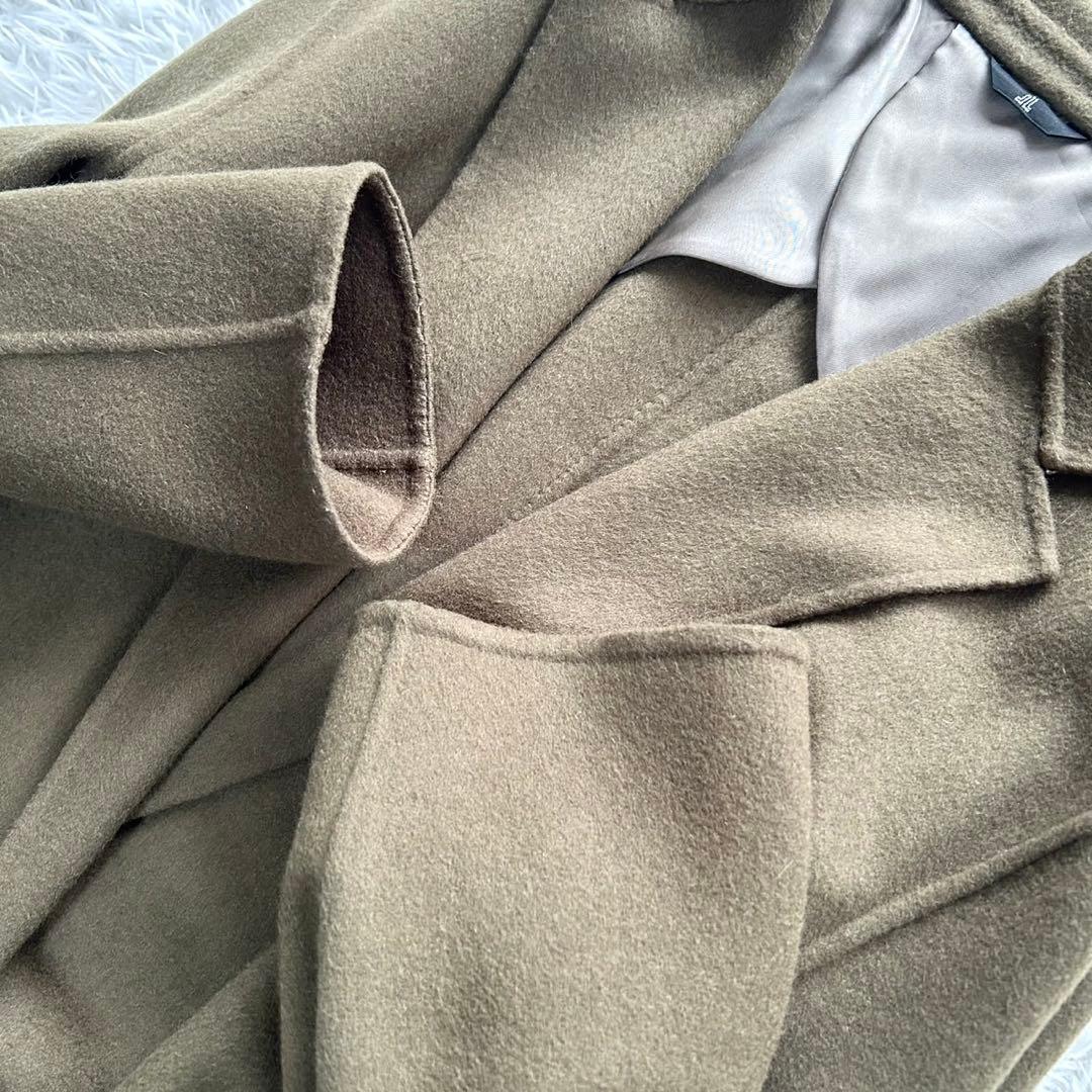 【美品】ランバンコレクション　ロングコート　カシミヤ混　マキシ丈　大きいサイズ