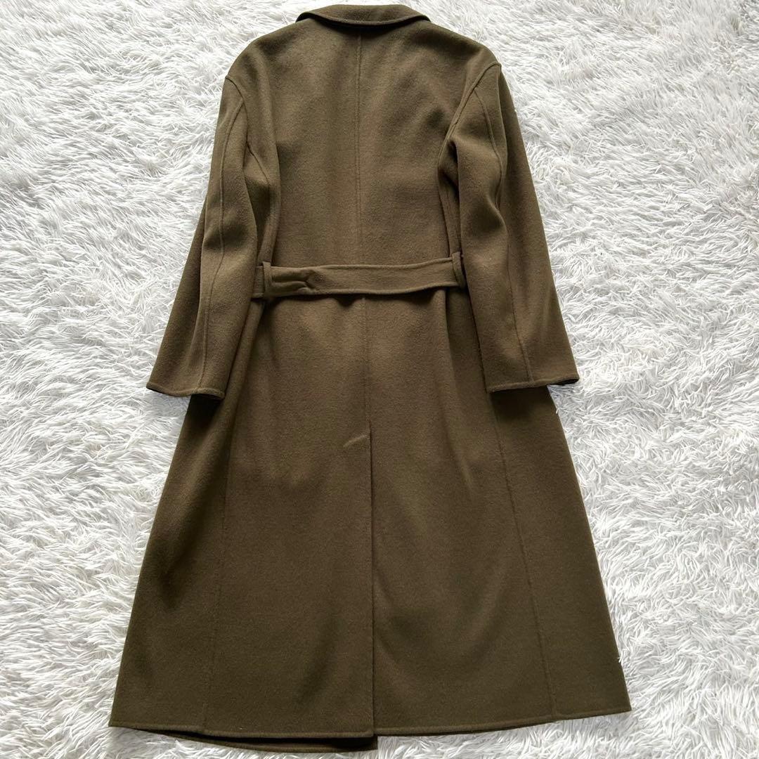 【美品】ランバンコレクション　ロングコート　カシミヤ混　マキシ丈　大きいサイズ