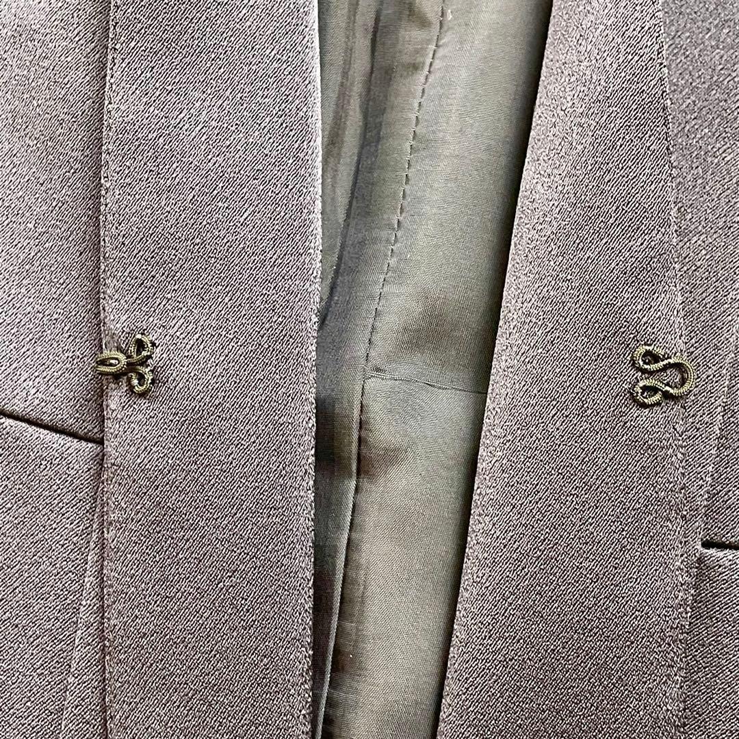 【美品】ANAYI トリアセサテン　ぺプラムノーカラージャケット　ネイビー　38