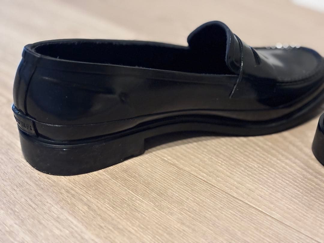 美品 HUNTERレインシューズ ローファー UK7 ※箱無し