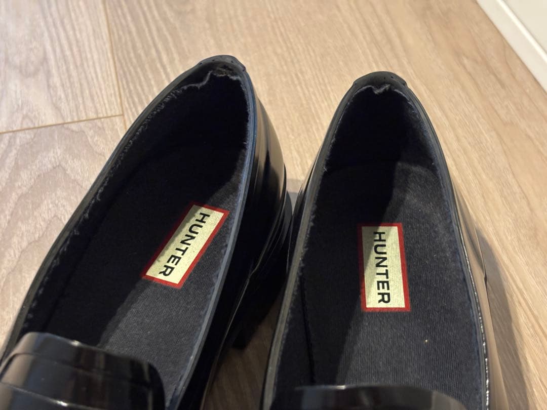 美品 HUNTERレインシューズ ローファー UK7 ※箱無し