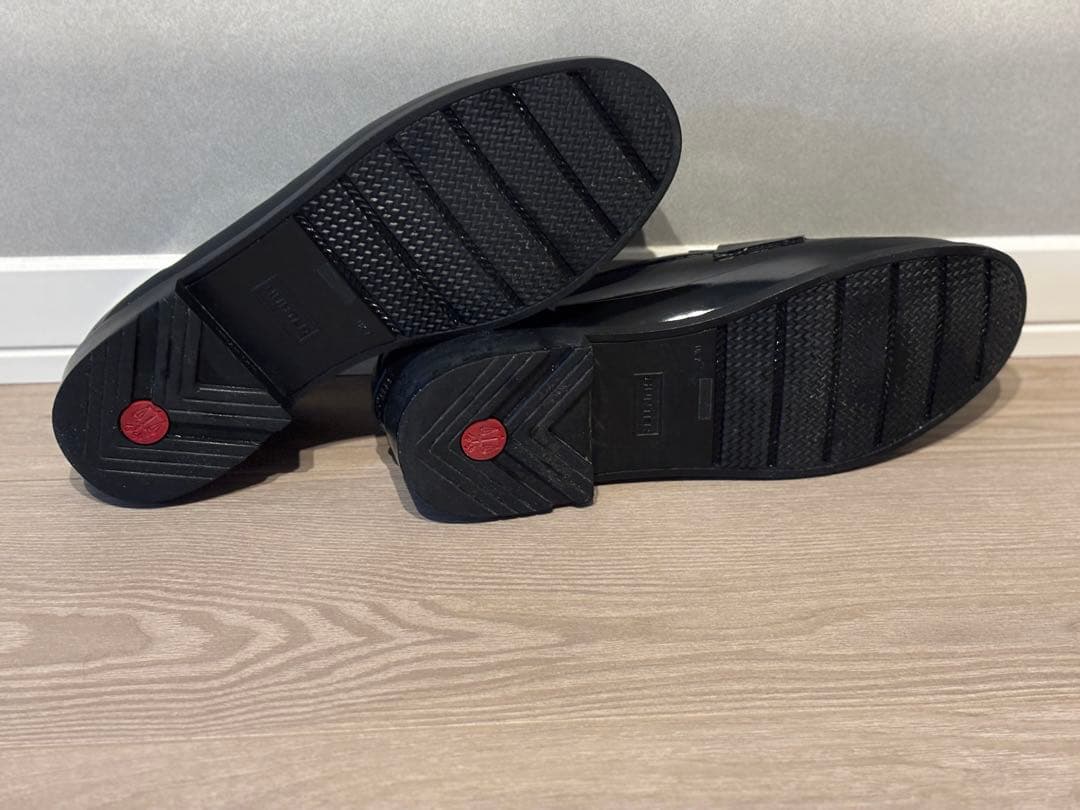 美品 HUNTERレインシューズ ローファー UK7 ※箱無し