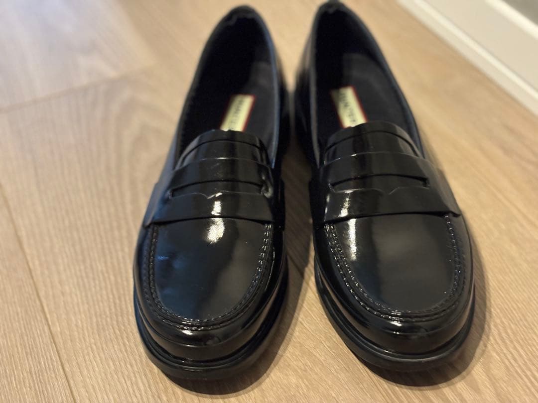 美品 HUNTERレインシューズ ローファー UK7 ※箱無し