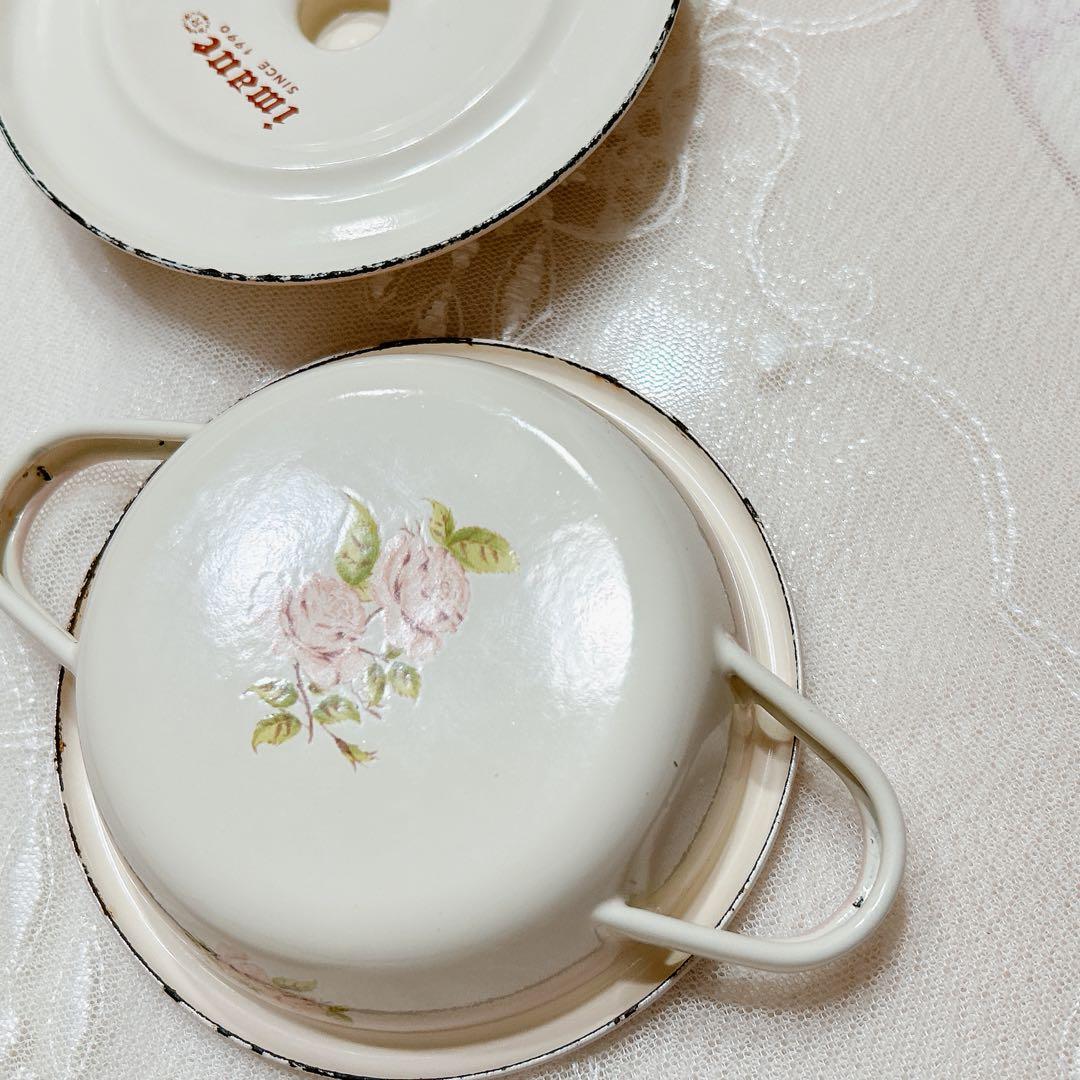 imane 琺瑯 ミニチュアキャセ3点セット / イマン マニー 薔薇雑貨