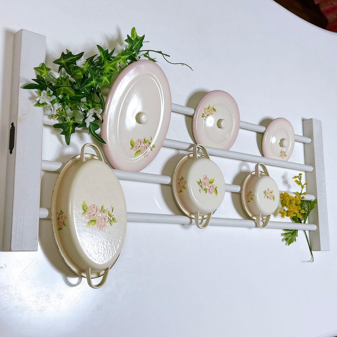 imane 琺瑯 ミニチュアキャセ3点セット / イマン マニー 薔薇雑貨