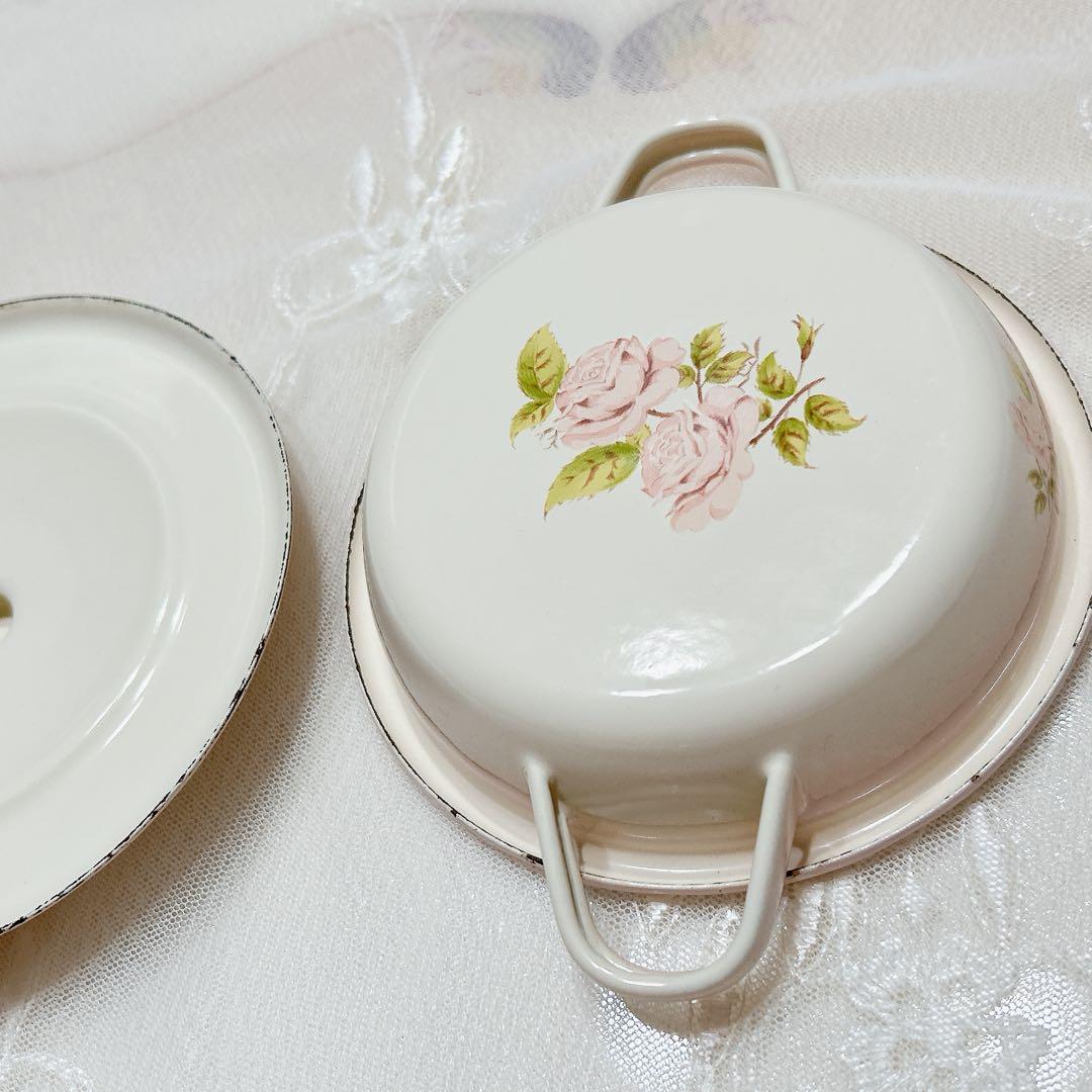 imane 琺瑯 ミニチュアキャセ3点セット / イマン マニー 薔薇雑貨