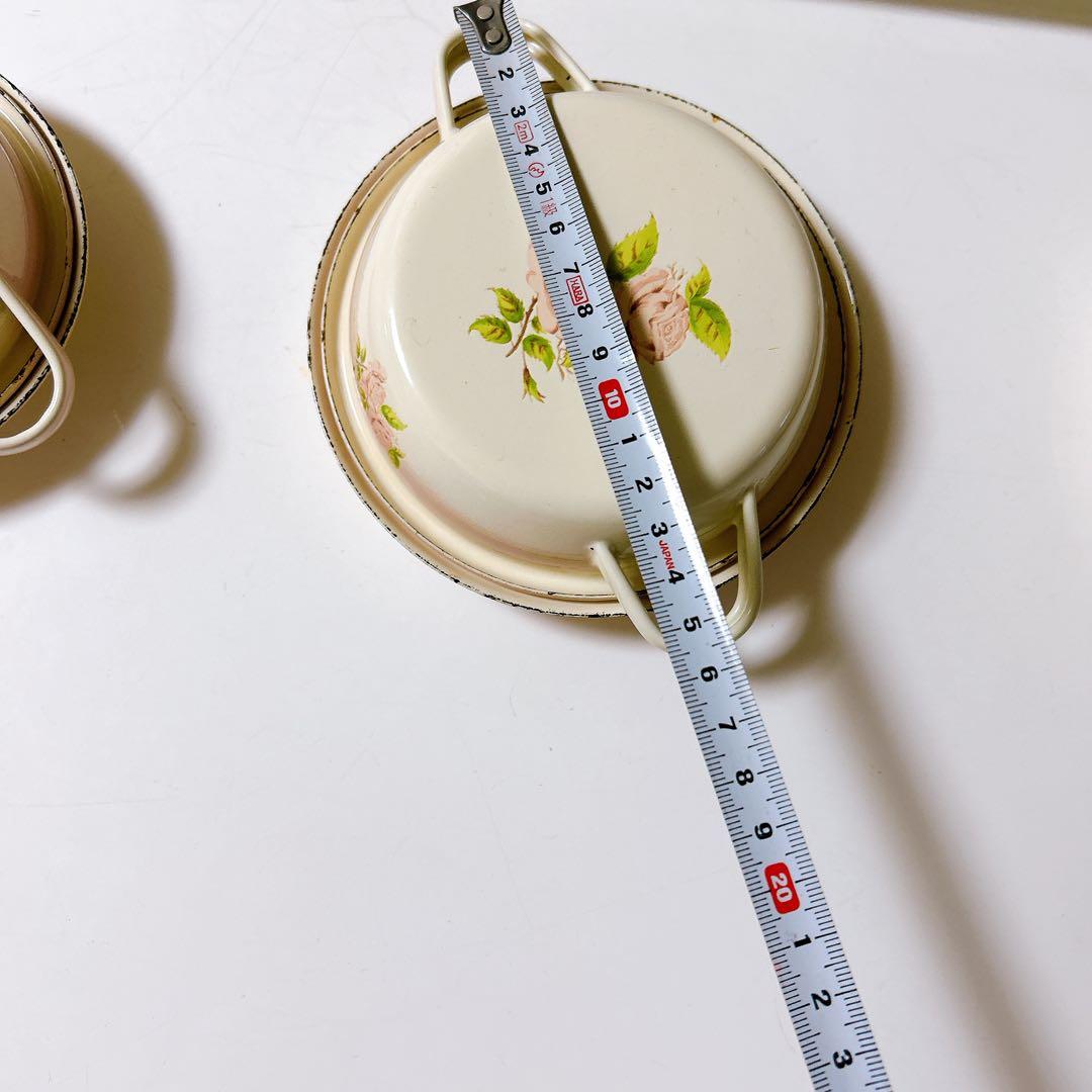 imane 琺瑯 ミニチュアキャセ3点セット / イマン マニー 薔薇雑貨