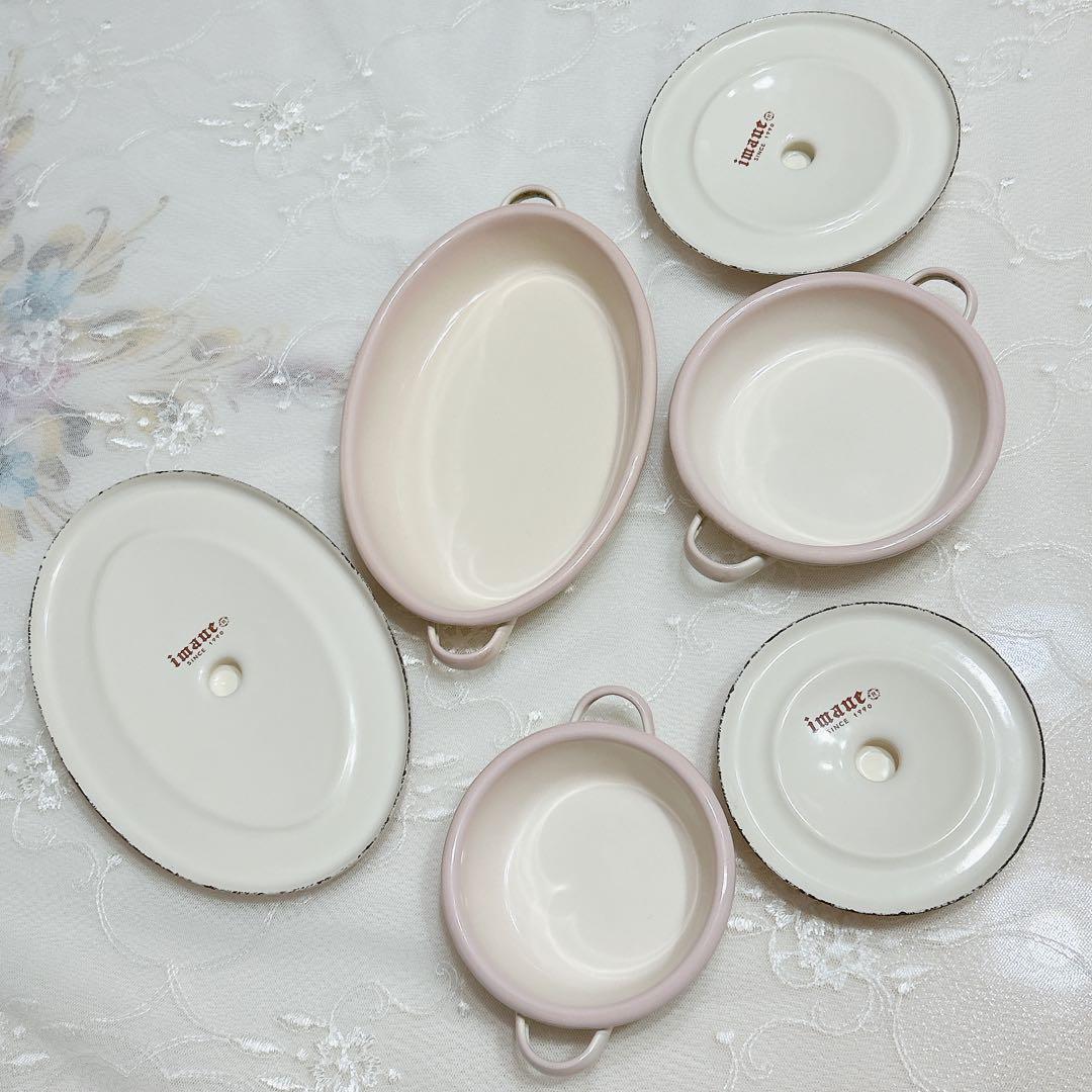 imane 琺瑯 ミニチュアキャセ3点セット / イマン マニー 薔薇雑貨