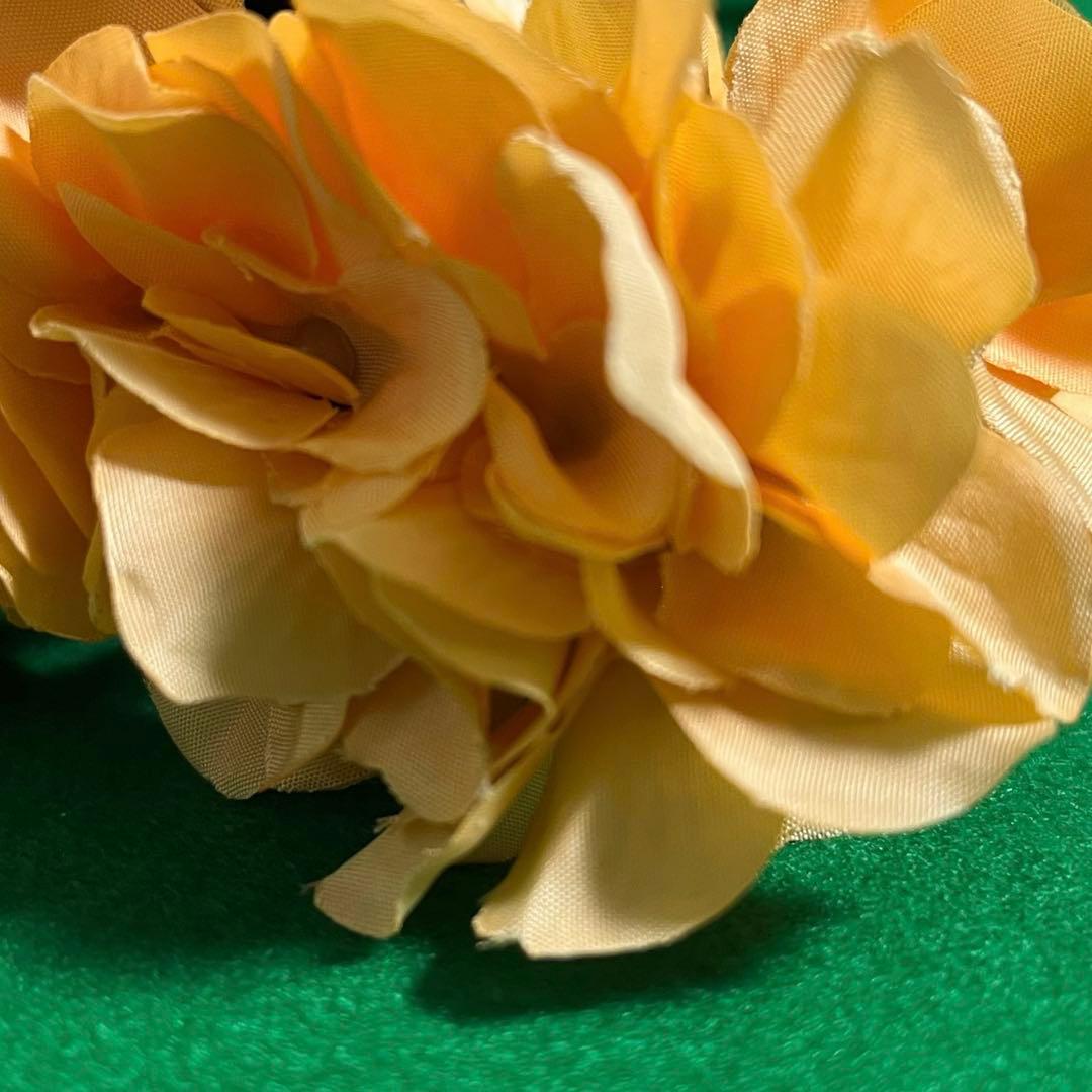 ❤️限定1点❤️ PEACH/ORANGE ❤️フラワーヘアクリップ【Lサイズ】フラ