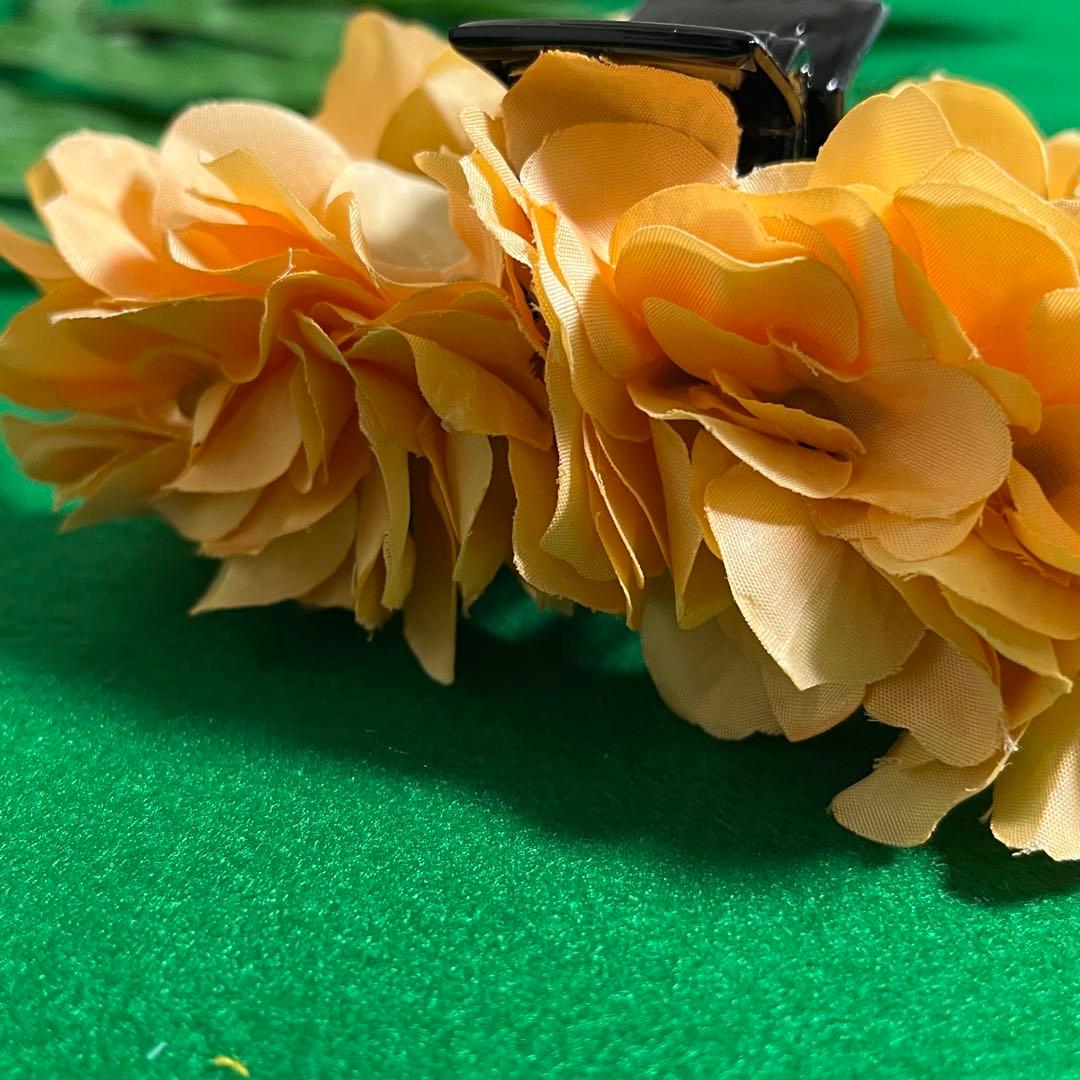 ❤️限定1点❤️ PEACH/ORANGE ❤️フラワーヘアクリップ【Lサイズ】フラ