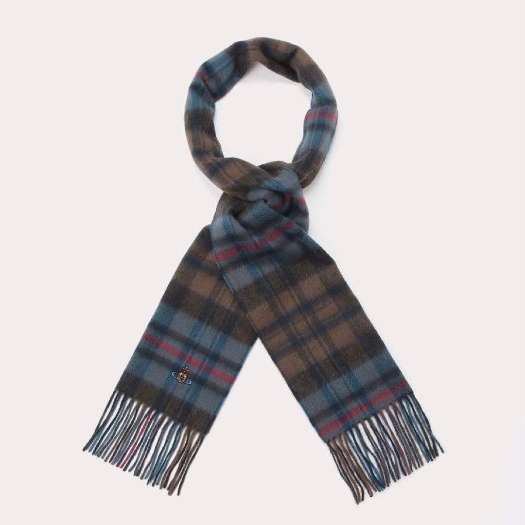 新品 Vivienne Westwood カシミヤ100% チェック柄マフラー