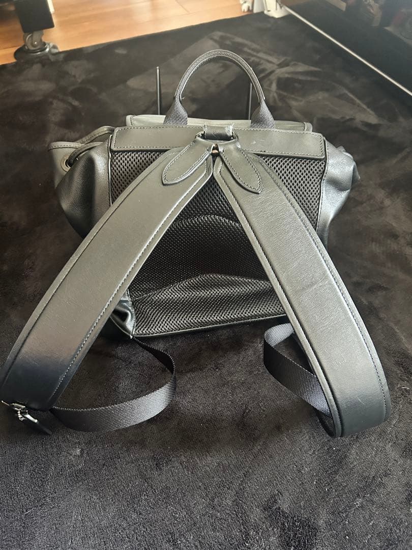 【coach】　ブラックレザーリュック