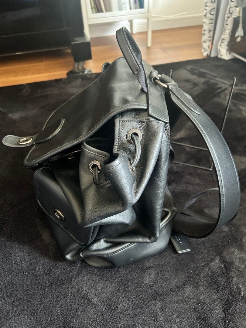 【coach】　ブラックレザーリュック