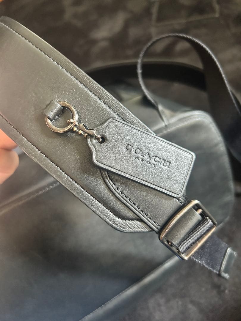 【coach】　ブラックレザーリュック