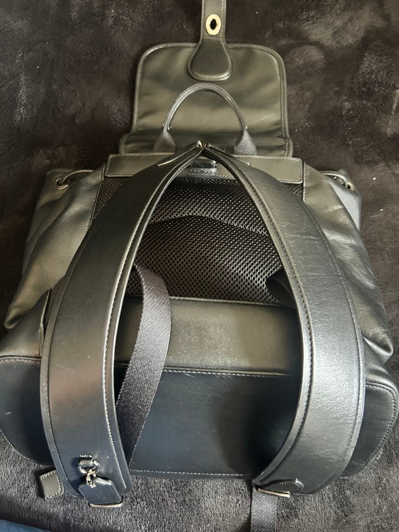 【coach】　ブラックレザーリュック