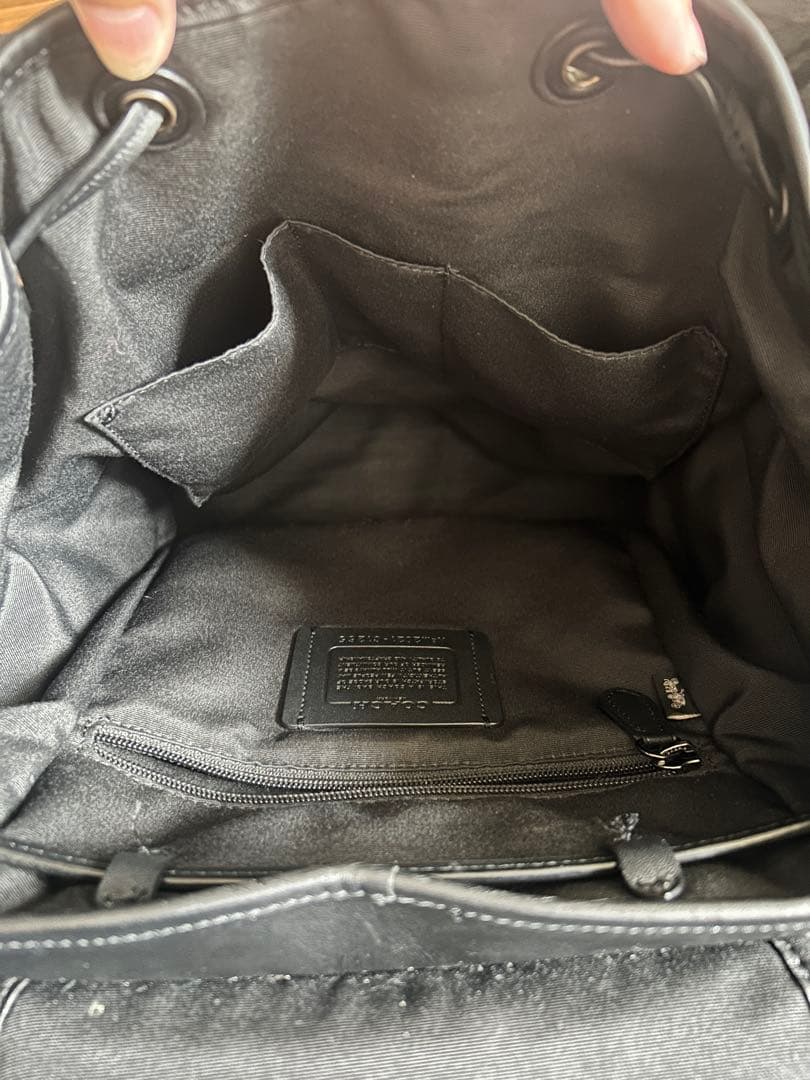 【coach】　ブラックレザーリュック