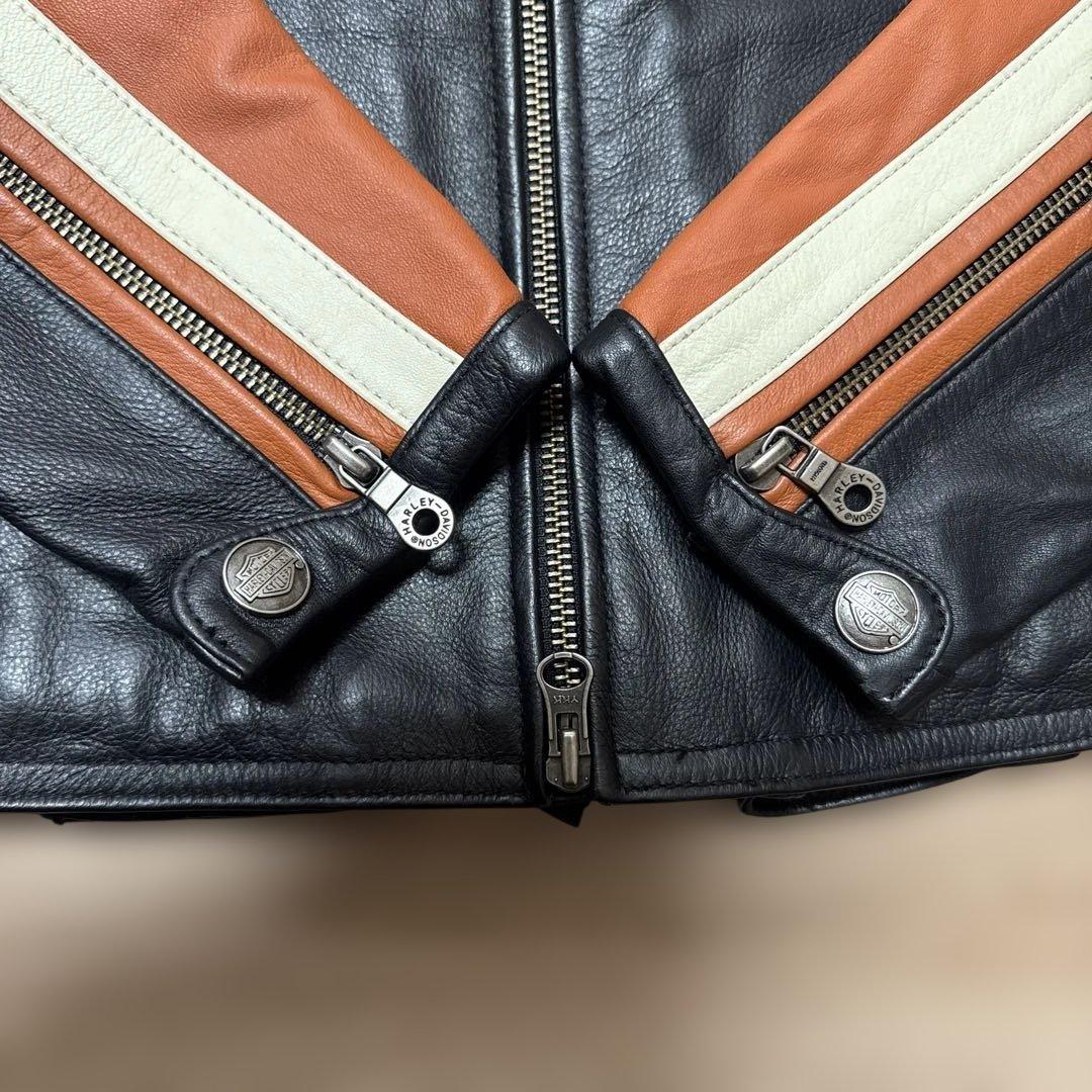 HARLEY-DAVIDSON レザージャケット M 黒 茶色