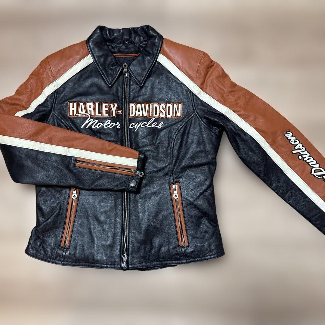 HARLEY-DAVIDSON レザージャケット M 黒 茶色