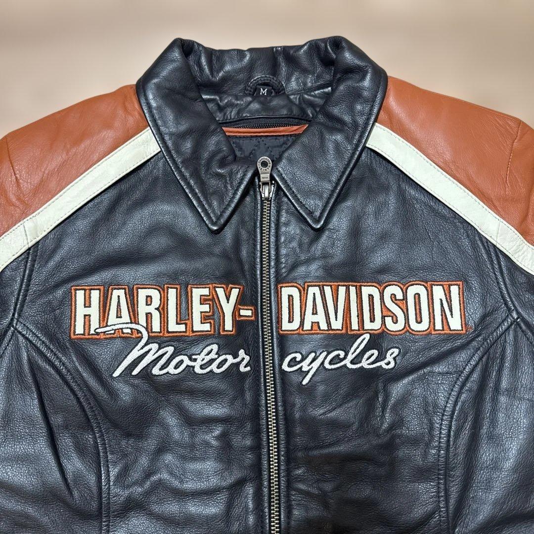 HARLEY-DAVIDSON レザージャケット M 黒 茶色