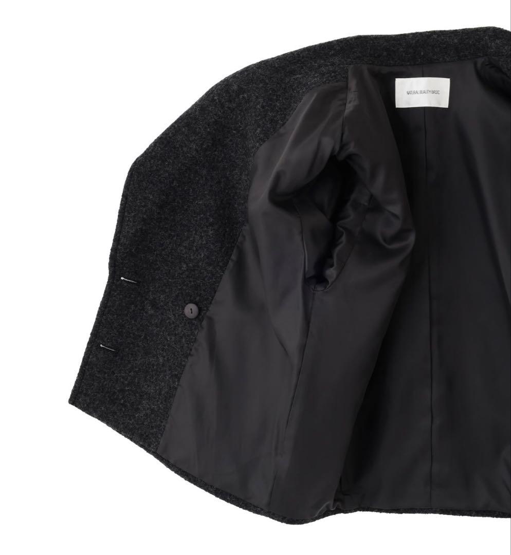 NATURAL BEAUTY BASIC ウーリーフォルムハーフコート