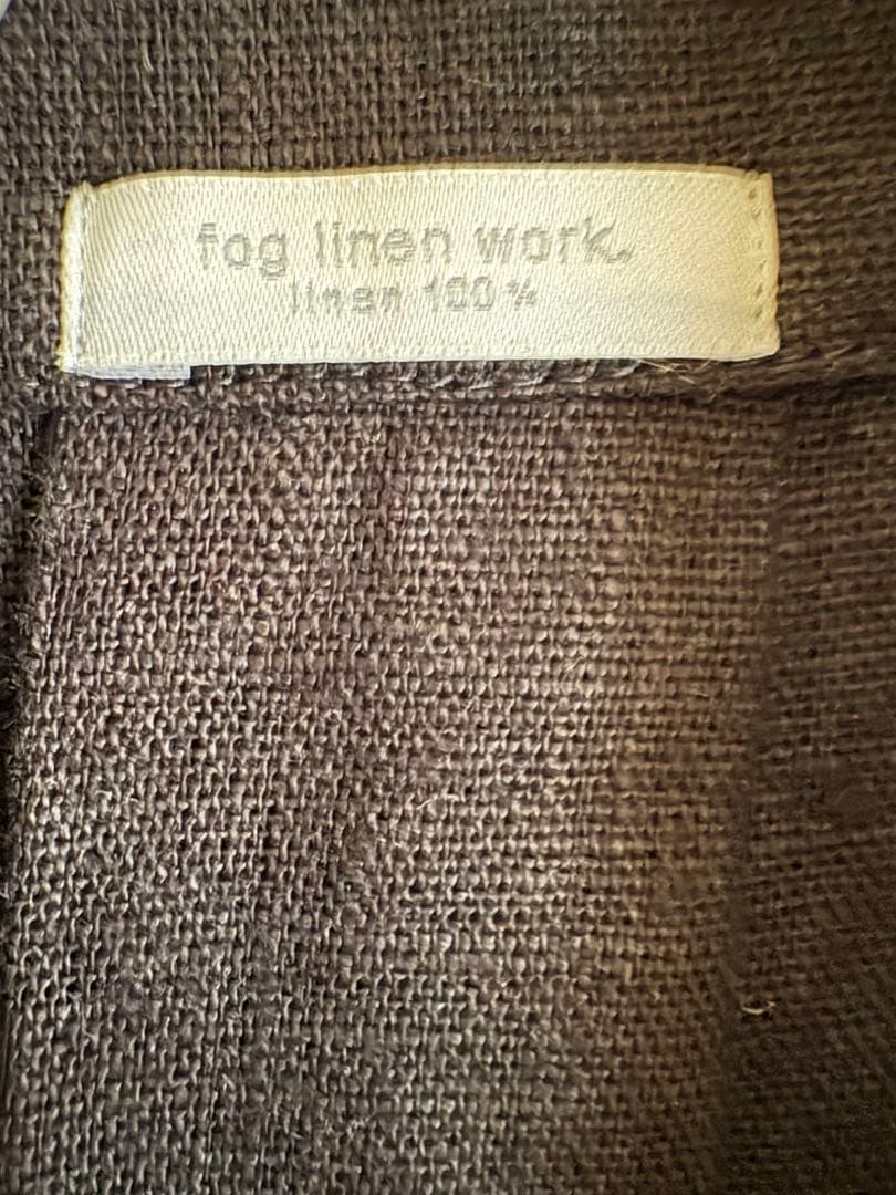 fog linen work フェイコート リネンロングコート 黒