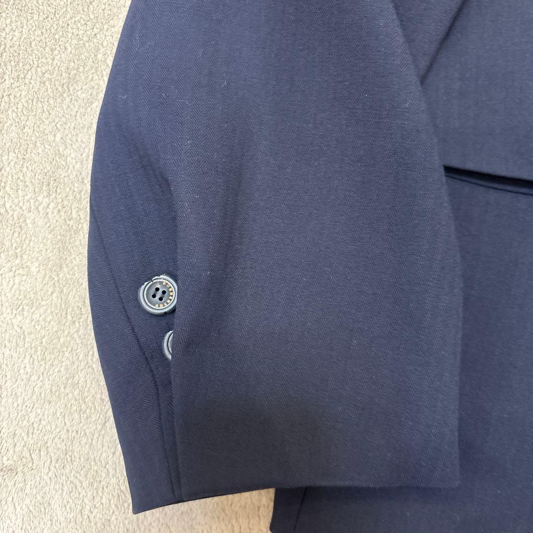 ADERERROR ネイビー ノーカラー ジャケット