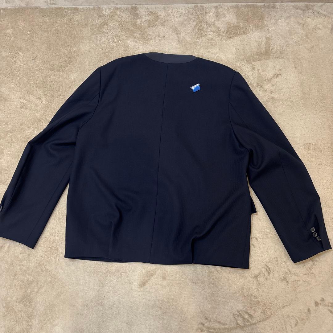 ADERERROR ネイビー ノーカラー ジャケット