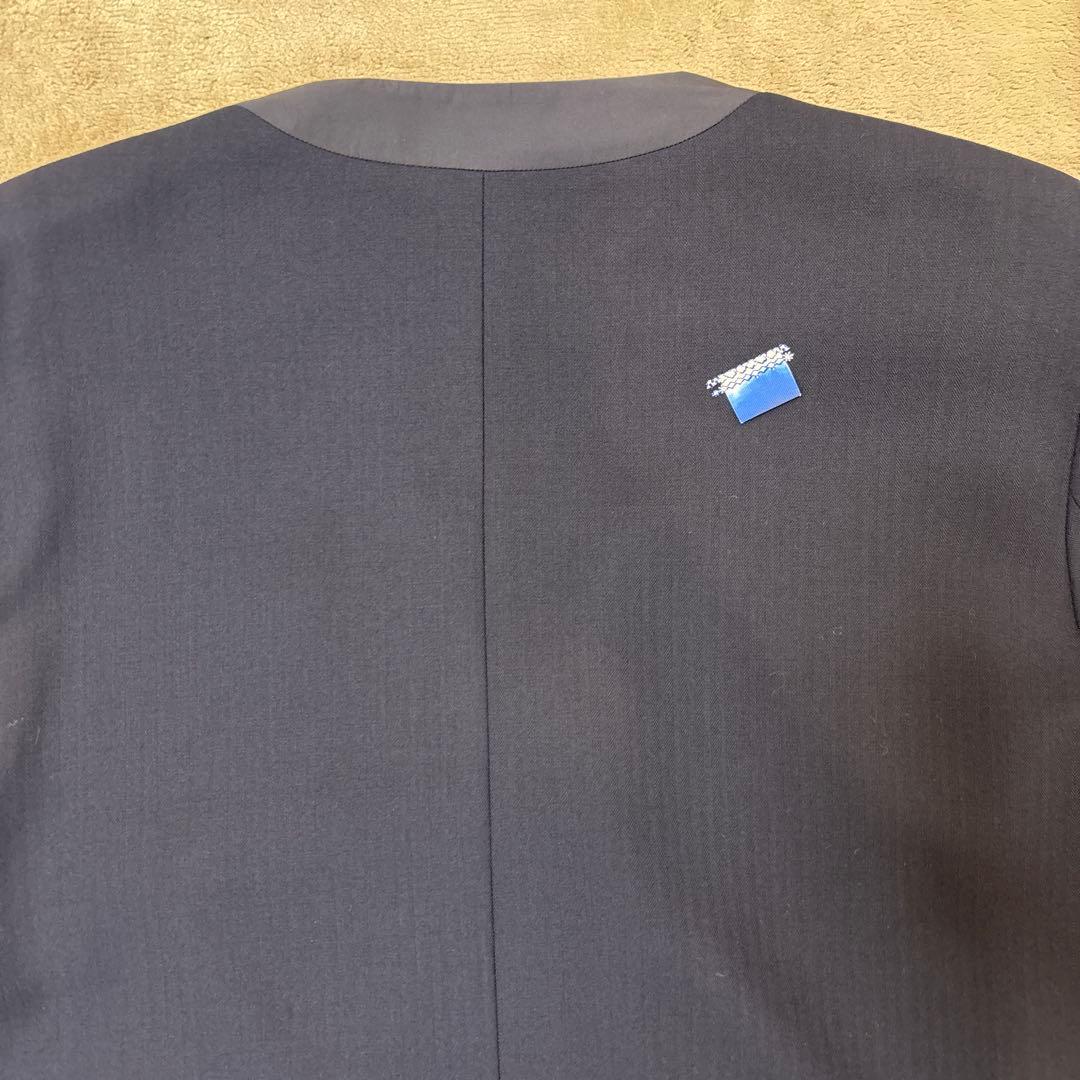 ADERERROR ネイビー ノーカラー ジャケット