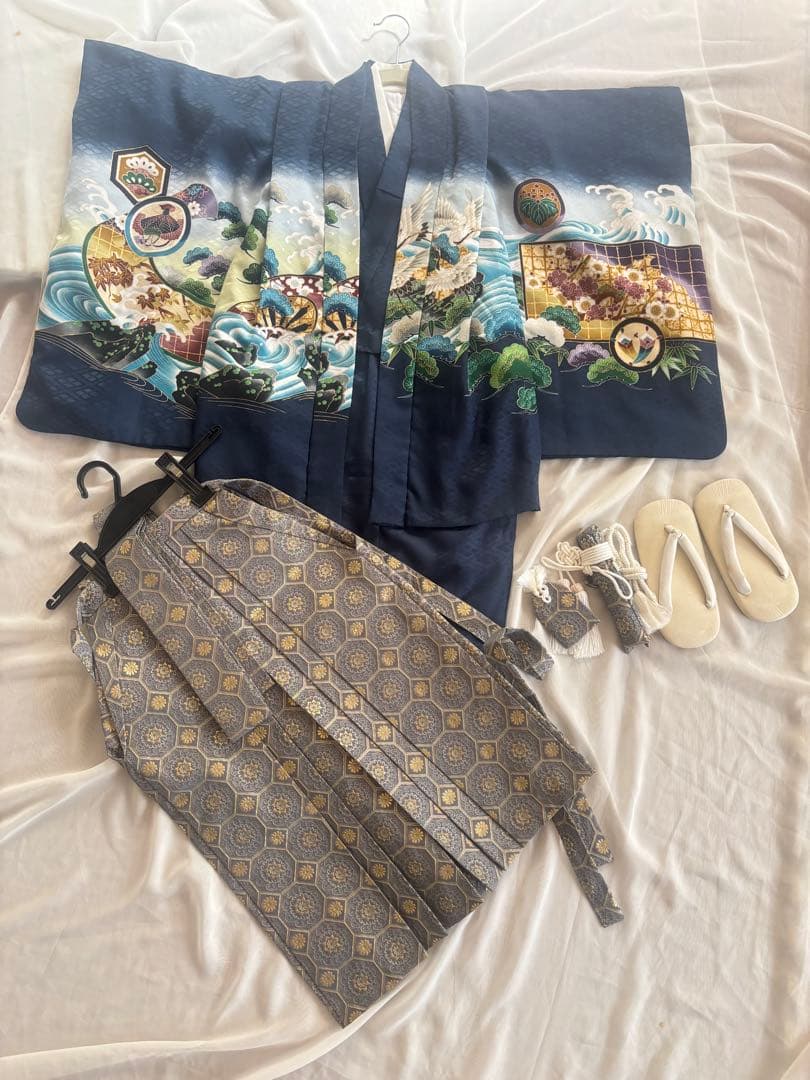 七五三　男の子　五歳　5歳　6歳　袴セット　着物羽織り　753 男児