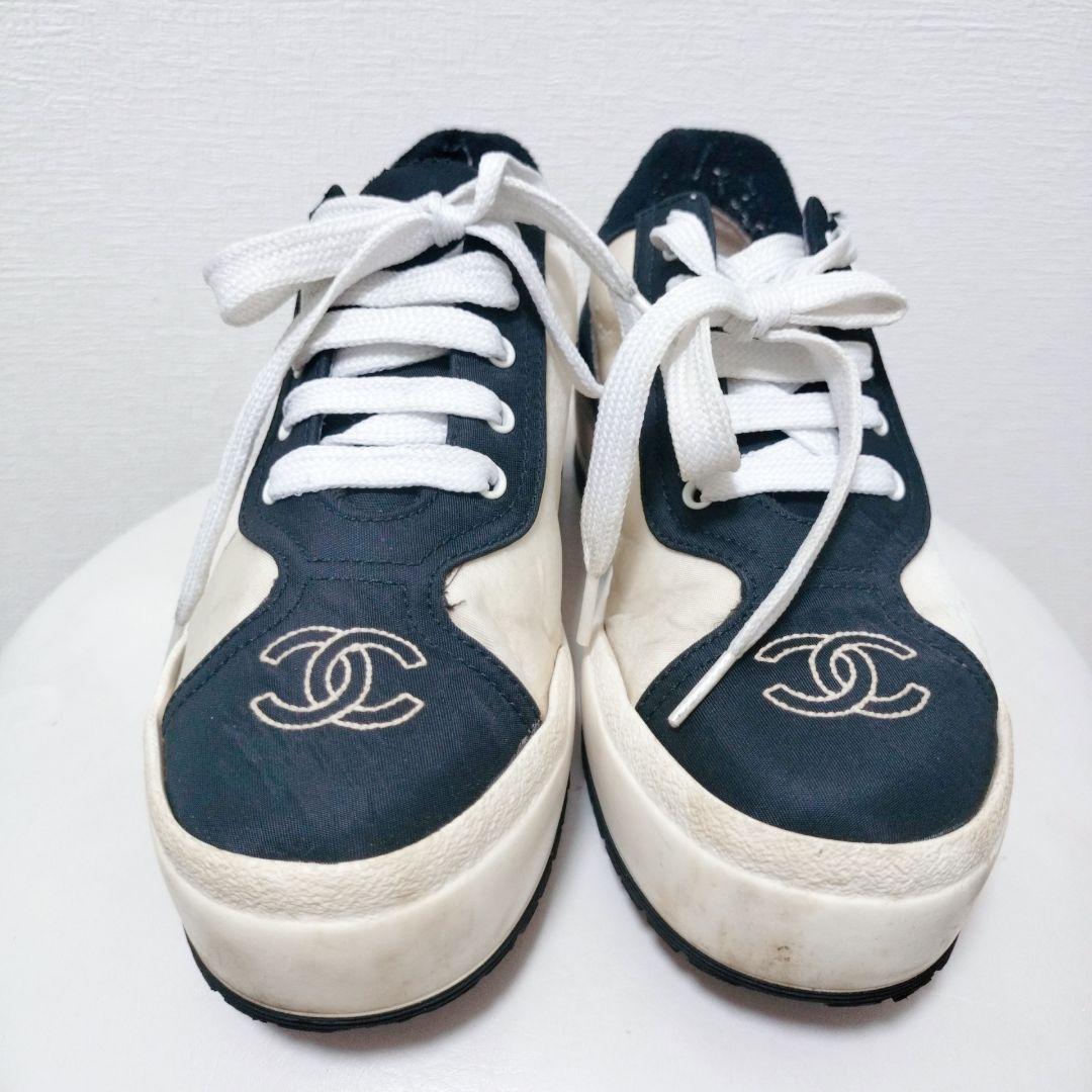 最終！【CHANEL】シャネル バイカラースニーカー サイズ36