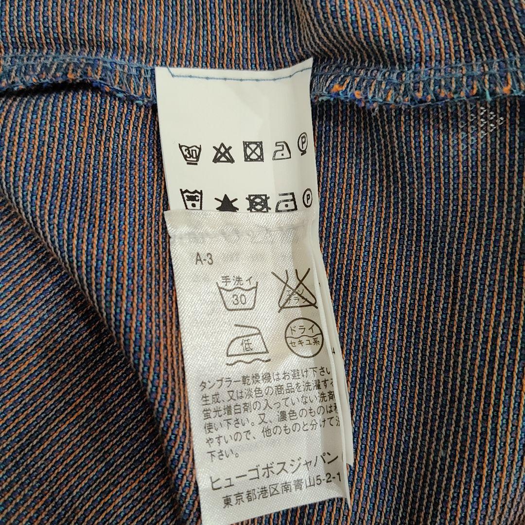 新品未使用タグ付 HUGO BOSS ポロシャツ ブルー/オレンジ色調交差