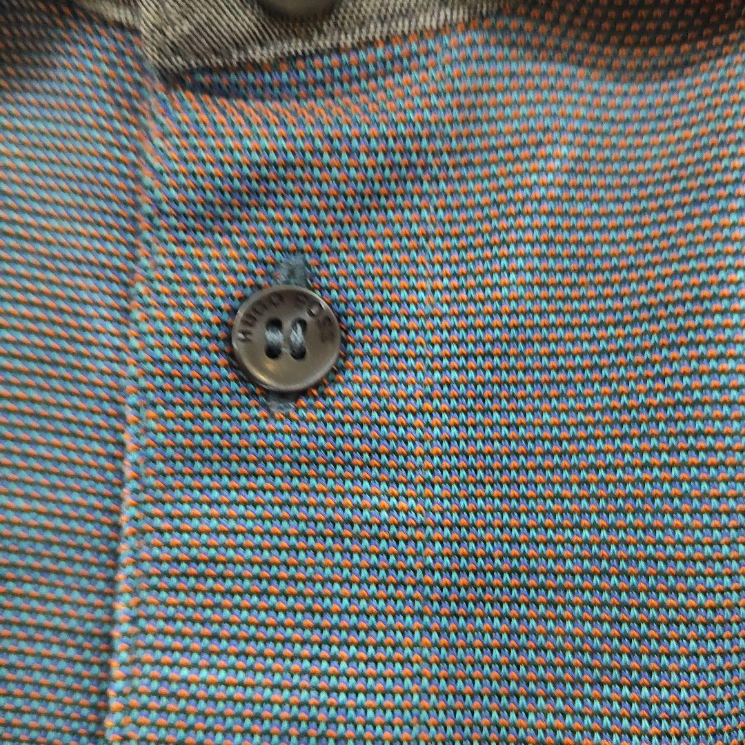 新品未使用タグ付 HUGO BOSS ポロシャツ ブルー/オレンジ色調交差