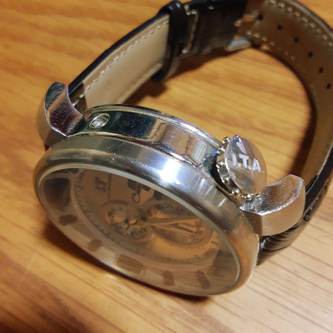 ITA　I.T.A　カサノバ　Wスモセコ　裏スケ　自動巻きメンズ腕時計　稼働品