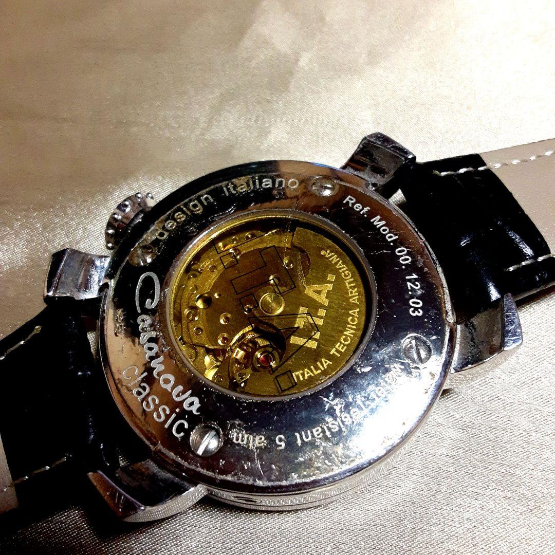 ITA　I.T.A　カサノバ　Wスモセコ　裏スケ　自動巻きメンズ腕時計　稼働品