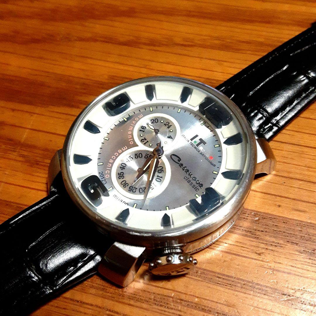 ITA　I.T.A　カサノバ　Wスモセコ　裏スケ　自動巻きメンズ腕時計　稼働品