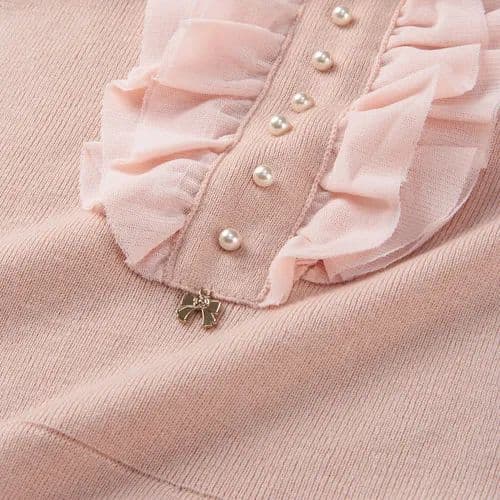 新品未使用！Super Beauty 胸元フリルデザインチュニックセーター