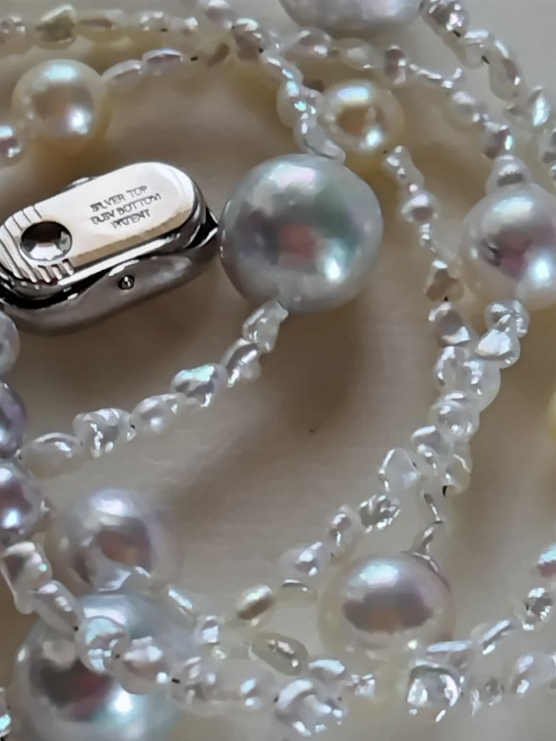 各サイズの、アコヤ真珠、あこや芥子パールの、セミロングネックレス