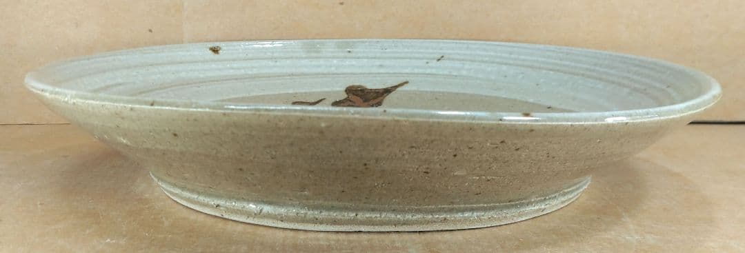 【本物保証】人間国宝 濱田庄司(浜田庄司）刷毛目皿 共箱 羅曼洞栞 美品 益子焼