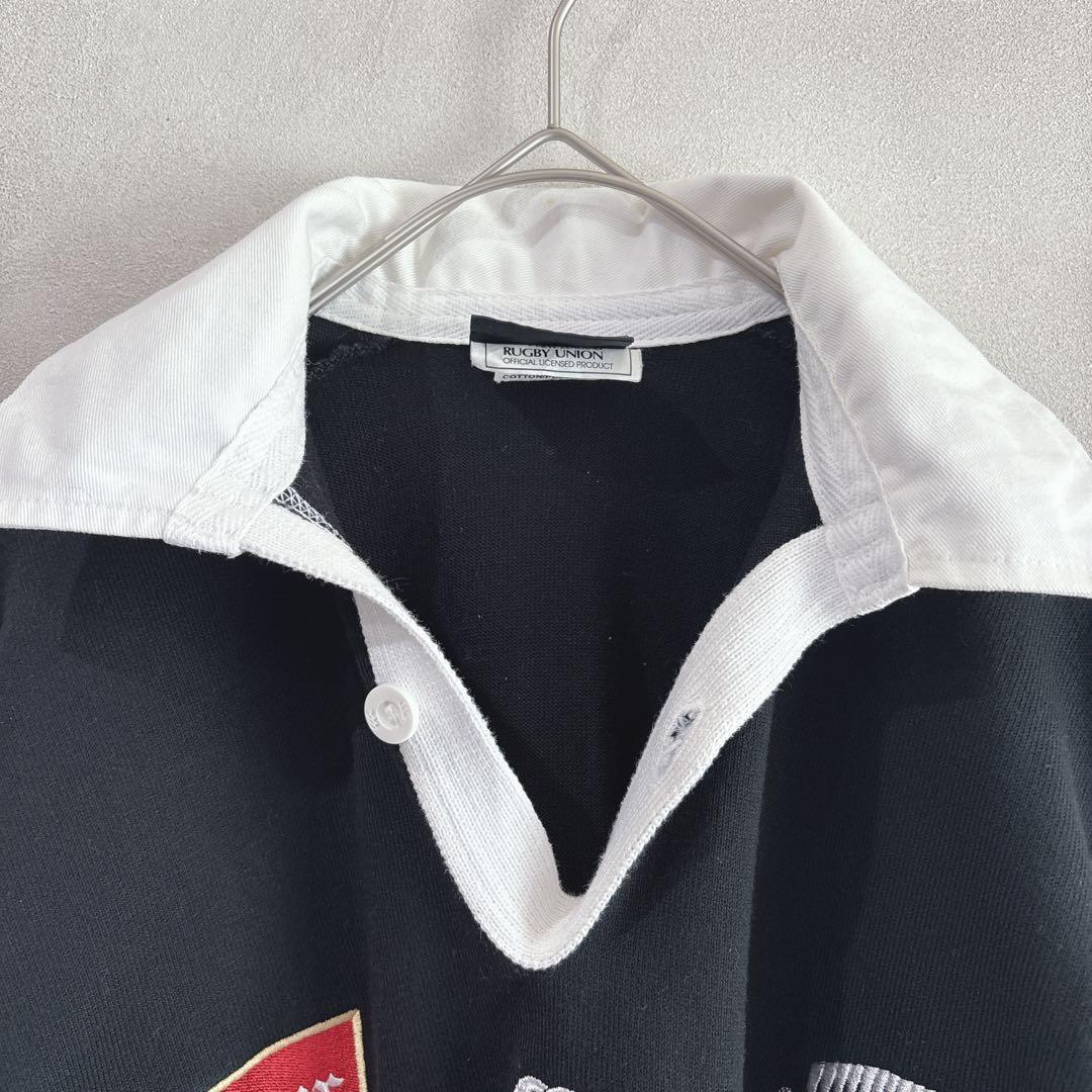 【希少】90s カンタベリー　ALL BLACKS ラガー シャツ S ブラック